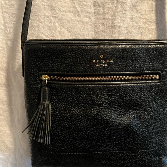 kate spade Handbags - Kate Spade Black Crossbody Bag with Gold Accents